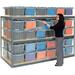 Global Industrial Record Storage Rack 96 W x 48 D x 60 H With Polyethylene File Boxes Gray