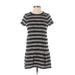 Ann Taylor LOFT Casual Dress - Shift: Black Stripes Dresses - Women's Size X-Small Petite