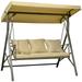 Outsunny 3-Seat Porch Swing Outdoor Swing Adjustable Canopy Cushion