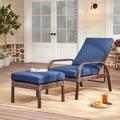 Mainstays Tuscany Ridge 2-Piece Wicker Reclining Chaise Lounge Blue