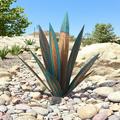 wofedyo home decor 11èŠ’è�™è�¹ metal art tequila rustic sculpture garden yard sculpture home decor 9 leaves bathroom decor wall decor Blue 27*8*8