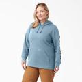 Dickies Women's Plus Water Repellent Sleeve Logo Hoodie - Clear Blue Size 2X (FWW22)