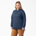 Dickies Women's Plus Water Repellent Sleeve Logo Hoodie - Navy Heather Size 3X (FWW22)