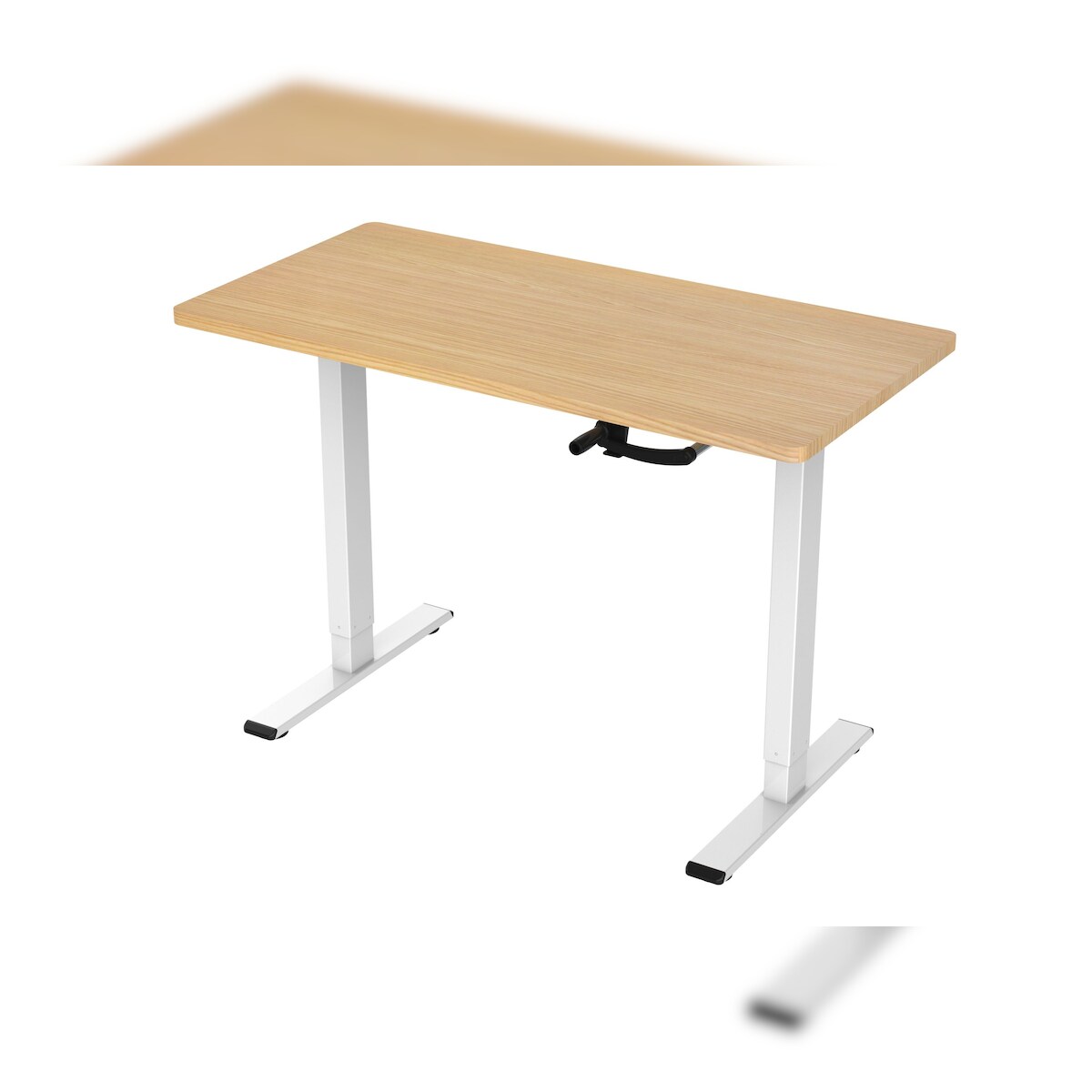 SIGMA Schreibtisch HT114, Spanplatte, 120 x 60 cm, höhenverstellbar, hellbraun/weiß Image