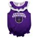 Girls Infant Purple Central Arkansas Bears Sleeveless Ruffle Bodysuit