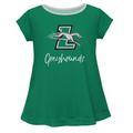 Girls Youth Green Loyola Greyhounds A-Line T-Shirt