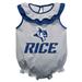 Girls Infant Gray Rice Owls Sleeveless Ruffle Bodysuit