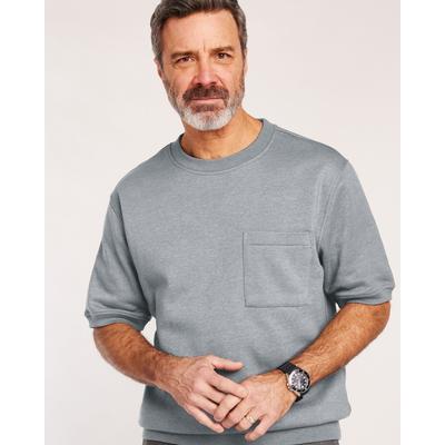 Blair Men's John Blair® Supreme Fleece Short-Sleeve Sweatshirt - Grey - L
