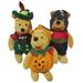 Disney Toys | 3 - Disney Winnie The Pooh Plush: Jack-O-Lantern, Octoberfest, Mexican Wrestler | Color: Orange/Tan | Size: Os