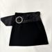 Zara Skirts | Black Mini Skirt With Satin Sash And Rhinestone Buckle Detail. Size Small | Color: Black | Size: S