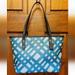 Coach Bags | Coach Wild Plaid Blue Leather Mini City Zip Tote Handbag F22246 | Color: Blue | Size: Os