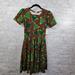 Lularoe Dresses | Lularoe Amelia Dress Women's Xxs | Color: Brown/Green | Size: Xxs