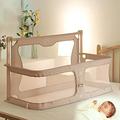 Baby Bassinet,120x50cm,baby Bedside Crib,baby Crib,next To Me Crib,cosleeper Bassinet Attach To Bed,baby Nest Pod,cosleeper In Bed,baby Bed With Rails,Portable Crib,breathable And Visible Mesh Window
