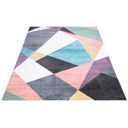 Teppich CARPET CITY ""YOUNG915"" Teppiche Gr. B: 120cm, 11mm, L: 160cm, bunt Bunter Kinderteppich mit Geo-Muster