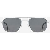 AO Checkmate Sunglasses - Men's Silver Frame True Color Gray AOLite Nylon Lenses Polarized 56-21-145 CHE356STSMGYN-P