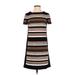 London Times Casual Dress - Shift: Black Stripes Dresses - Women's Size 2