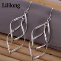 Boucles d'oreilles en argent Sterling 925 boucles d'oreilles Double cœur boucles d'oreilles pour