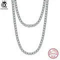 ORSA Jewelry – collier chaîne de Tennis en argent Sterling 925 pour femmes 3mm 4mm chaîne de luxe