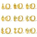 Boucles d'oreilles initiales A-Z pour femmes alphabet laiton placage 18K lettre oreille