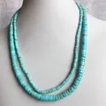 Heishi – Collier en pierre naturelle Turquoise bleue bijoux élégants exquis chaîne ras du cou en