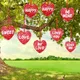 30Pcs Valentine's Day Heart Hanging Ornaments Lawn Yard Porch Heart Decor for Wedding Party Home