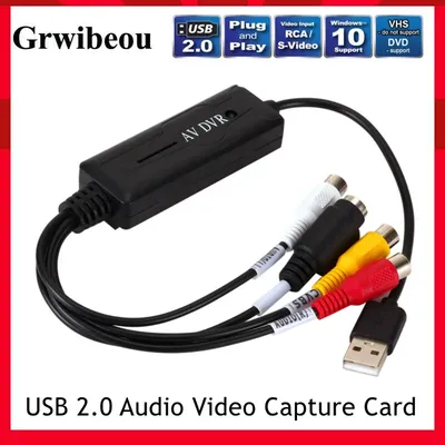 Grwibeou-Carte de capture audio et vidéo USB 2.0 adaptateur facile à capter VHS vers DVD Windows