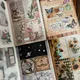 Panalisa-Autocollants en papier à motifs vintage artisanat fait à la main sous-carte de fond