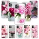 Coque de téléphone souple fleur de pivoine sur le vase pour iPhone élégante rose violet 11 12