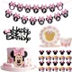 Disney-Vaisselle de fête d'anniversaire Minnie Mouse décorations de fête de poulet collection de