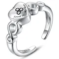 Bague en argent Sterling 925 pour femme anneau commémoratif en forme de cœur infini en forme de