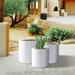 Plantara 16", 13", & 10" D Solid White Outdoor planter,Flower pot (Set of 3),Modern Round Plant pot for Garden