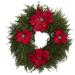 24" Cedar and Poinsettia Wreath