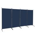 JVVMNJLK Indoor Room Divider Portable Office Divider Convenient Movable (4-Panel) Folding Partition Privacy Screen for Bedroom Dining Room Study 136 W x 19.7 D x 71.3 H Navy Blue