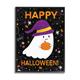 Stupell Industries Happy Halloween Happy Ghost Graphic Art Black Framed Art Print Wall Art Design by Emily Cromwell