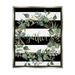 Stupell Industries Gather Calligraphy Stripes Pattern Wreath Botanicals Leaves Graphic Art Luster Gray Floating Framed Canvas Print Wall Art Design by Cindy Jacobs