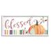 Stupell Industries Blessed Striped Festive Pumpkin Graphic Art White Framed Art Print Wall Art Design by Livi Finn