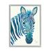 Stupell Industries Blue Zebra Stripes Wildlife Collage Portrait Graphic Art Gray Framed Art Print Wall Art Design by Lisa Morales