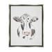 Stupell Industries Dairy Cow Farm Animal Sketch Style Drawing Drawing Print Luster Gray Floating Framed Canvas Print Wall Art Design by Valerie Wieners