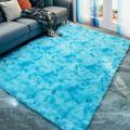 Soft Area Rug Fluffy Rug Tie-dye Gradient Shaggy Rug For Bedroom Living Room Soft Area Rug Fluffy Rug Tie-dye Gradient Shaggy Rug For Bedroom Living Room Home Decor Soft Sky Blue 50*80CM