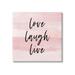 Stupell Industries Pink Love Laugh Live Phrase Graphic Art Gallery Wrapped Canvas Print Wall Art Design by Martina Pavlova
