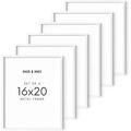 Haus and Hues 16x20 Picture Frames For Wall - Set of 6 16 x 20 Frames White Picture Frames 16x20 Frames White Picture Frames Pack White Frames White Photo Frames Frame 16x20 (White Aluminum Frames)