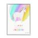 Stupell Industries Unicorn Spirit Animal Vivid Fantasy Rainbow Pony Graphic Art White Framed Art Print Wall Art Design by Diane Neukirch