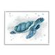 Stupell Industries Blue Happy Turtle Bubbles Graphic Art White Framed Art Print Wall Art Design by Janet Tava