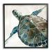 Stupell Industries Beige Sea Turtle Swimming Graphic Art Black Framed Art Print Wall Art Design by Carol Robinson
