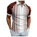 ASEIDFNSA Plain T Shirts for Men Cat Shirt Male Casual Stripe Print Zipper Turn Collar Blouse Short Sleeve Tops Shirt