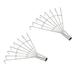 Uxcell 8 Flat Tines Leaf Rake Replacement 2Pcs Stainless Steel Garden Patio Lawn Folding Grass Tool Silver