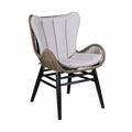 Armen Living Fanny Outdoor Patio Dining Chair in Eucalyptus Wood and Rope