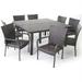 Afuera Living 9 Piece Wicker Square Patio Dining Set in Brown