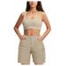 huaai women s summer outdoor active hiking golf with pockets short pants shorts womens casual jogger pants beige m