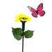 Solar Powered Dancing Fluttering Butterflies Garden Plants Flowers Stake For Home Outdoor Decoration Pink Sun Flower Butterfly